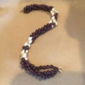 SALE! Natural Garnet FWP and 14k Bracelet